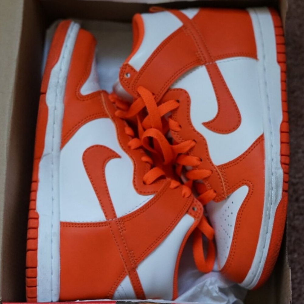Nike Dunks Orange and White Sneakers